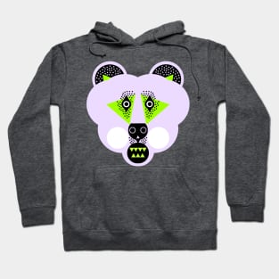 Grizzly Bear Face, Pale Green Hoodie